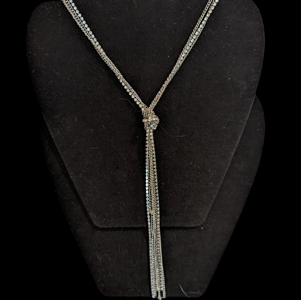 Vintage Multi Strand Silver tone Necklace